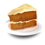 transparent image of a cartoon cake slice